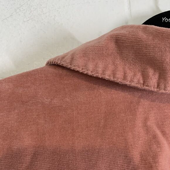 Denim & Co Womens 3XL Jacket Barn Style Corduroy Full Zip Collar Salmon Pink - Picture 5 of 7